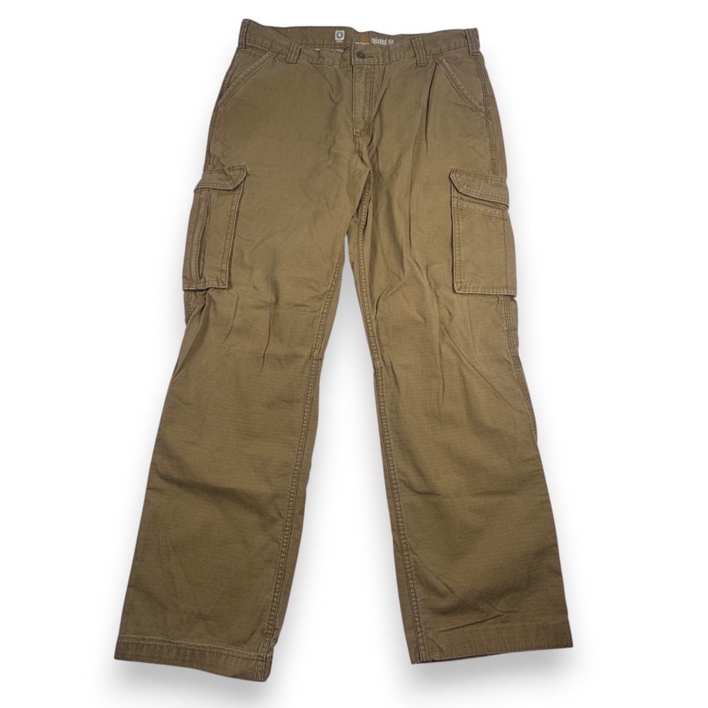 Carhartt Force Cargo Pants Relaxed Fit Ripstop Workwear Mens Brown 40x34